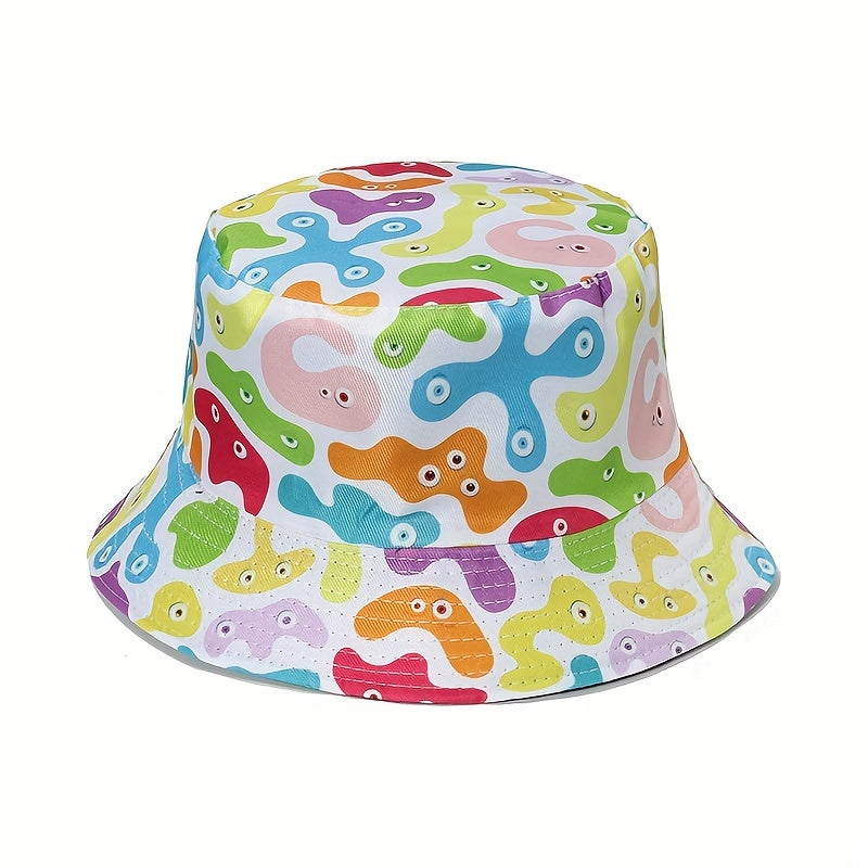 Alien Bucket Hat Cartoon Print Casual Basin Lightweight Sunscreen Cap