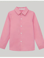 Boys Formal Top Shirt Long Sleeve Lapel Solid Color