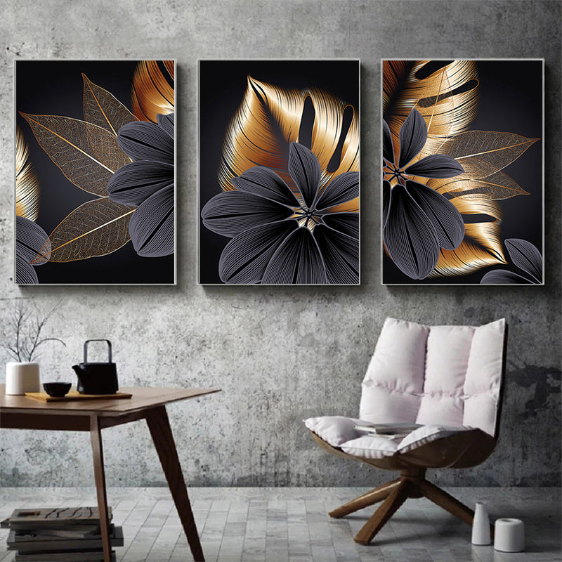 3pcs Abstract Plant Leaf Canvas Painting Wall Art Nordic Decoration