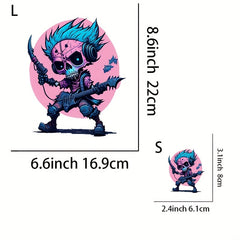 Cyberpunk Rock Skull Iron-on Transfer Stickers - Music Theme
