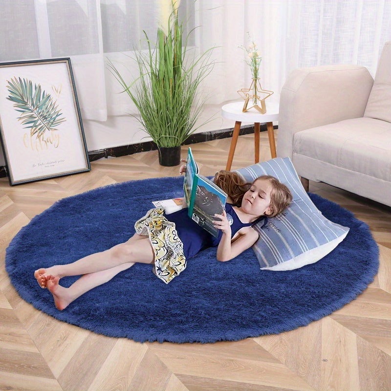 American Style Plush Velvet Round Rug