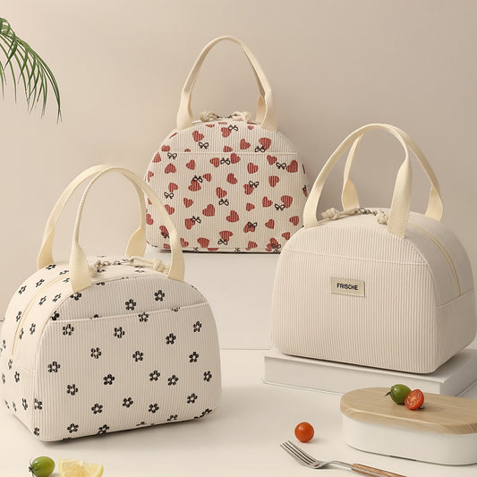 Corduroy Insulated Large Capacity Soft Reusable Polyester Cloth