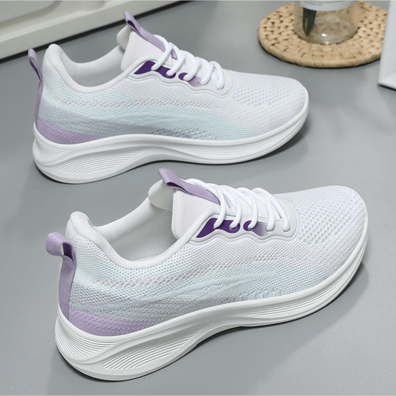 Women's Breathable Mesh Platform Sneakers Casual Lace Up Outdoor Shoes