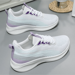 Women's Breathable Mesh Platform Sneakers Casual Lace Up Outdoor Shoes