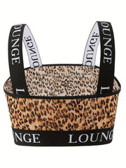  Sexy Bra Women's Plus Leopard Longline Bralette