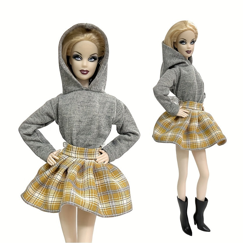 1pc Doll Sweatshirt & Skirt Outfit for 1/6 Dolls