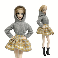 1pc Doll Sweatshirt & Skirt Outfit for 1/6 Dolls