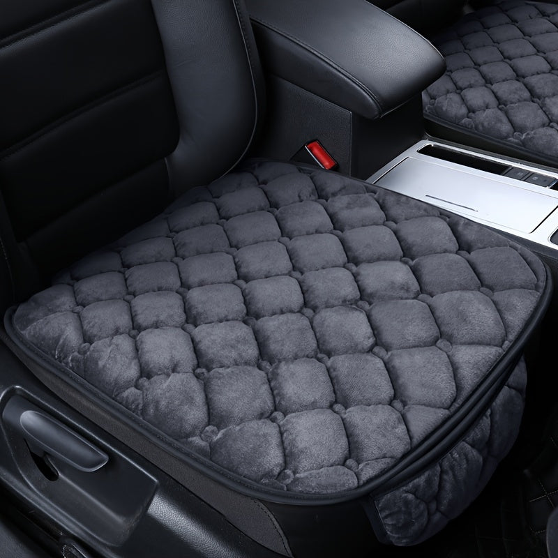 Autumn/Winter Argyle Car Cushion Short Plush Faux Leather