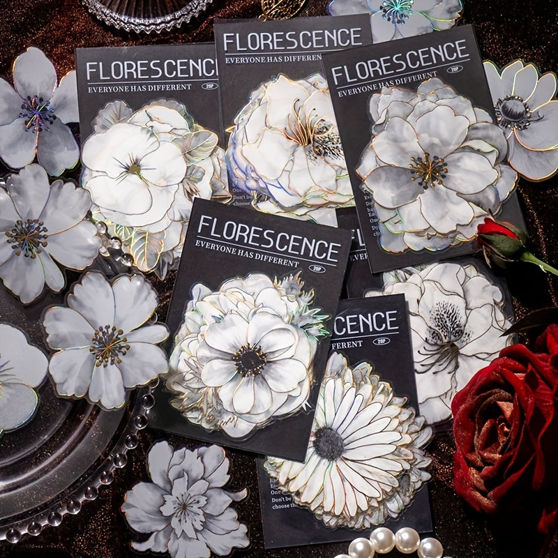 20pcs Pack Night Rose Decorative Stickers for Scrapbooking Diary Planner