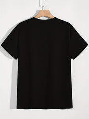 Men's Halloween Horror Skull Print T-shirt, Round Neck Tee