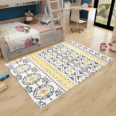 Nordic Geometric Large Area Rug, Non Slip, Machine Washable