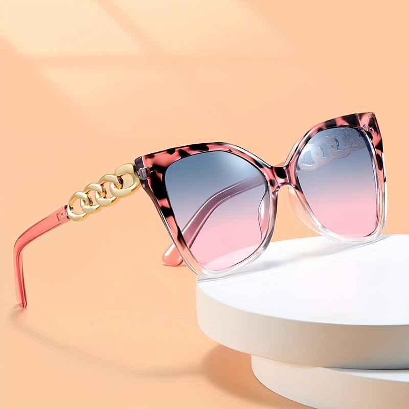 Cat Eye Sunglasses Chain Charm Gradient Glasses Summer Beach Party UV400