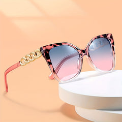 Cat Eye Sunglasses Chain Charm Gradient Glasses Summer Beach Party UV400