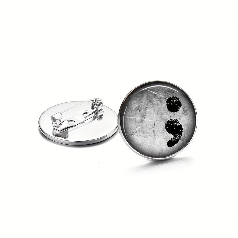 Semicolon Pattern Brooch Pins; Ancient Bronze Silver