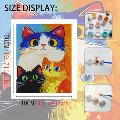 DIY Three Cats Digital Painting Kit for Adults - Home Decoration Gift