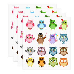 80 Pcs Colorful Owl Name Stickers, Owl Patterns Labels for Teachers & Students