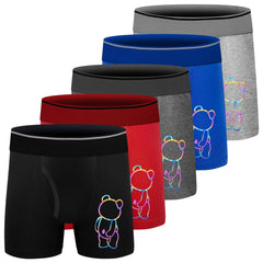 5pcs Bear Boys Boxer Briefs Underwear Soft Comfortable Breathable Kids Clothes