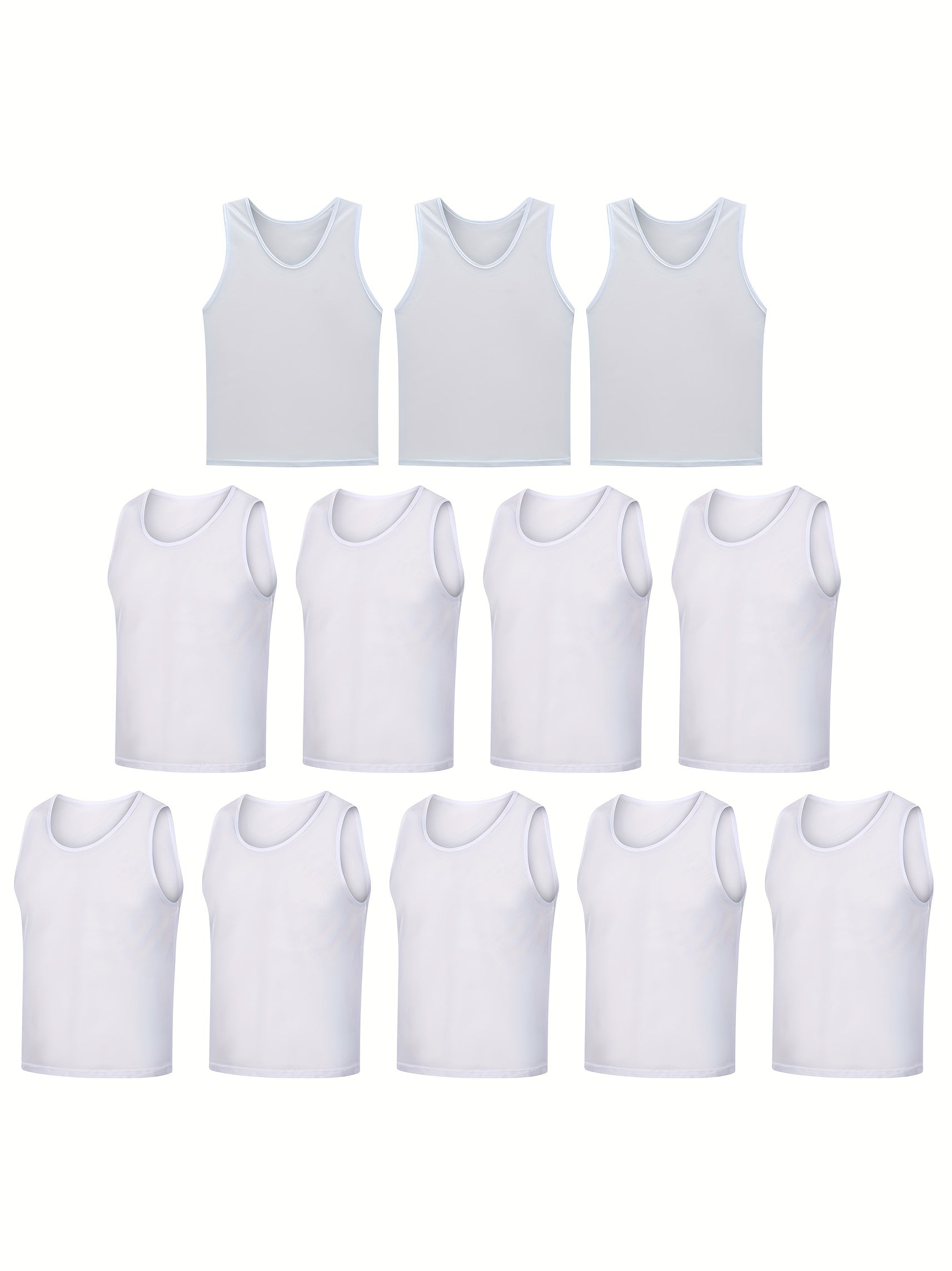 12pcs Men's Sleeveless Round Neck Tank Top for Summer Training