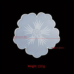 Flower Shape Tea Tray Coaster Mold Set DIY Hand Crystal Drop Glue Flower Mold