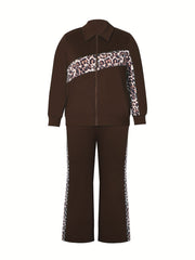  Leopard Print Coat & Pants Set