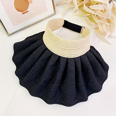 Embossed Shell Visor Hat Solid Foldable Sun Hat UV Protection