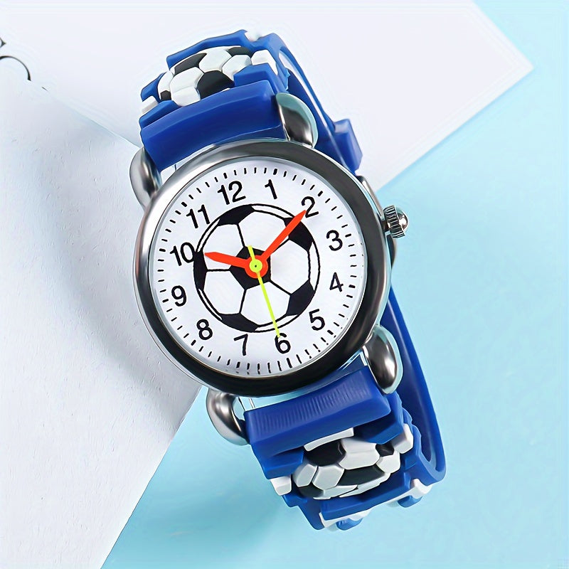 Kids' Soccer 3D Print Quartz Watch for Students
