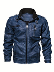 Men's Casual Vintage Style PU Leather Jacket