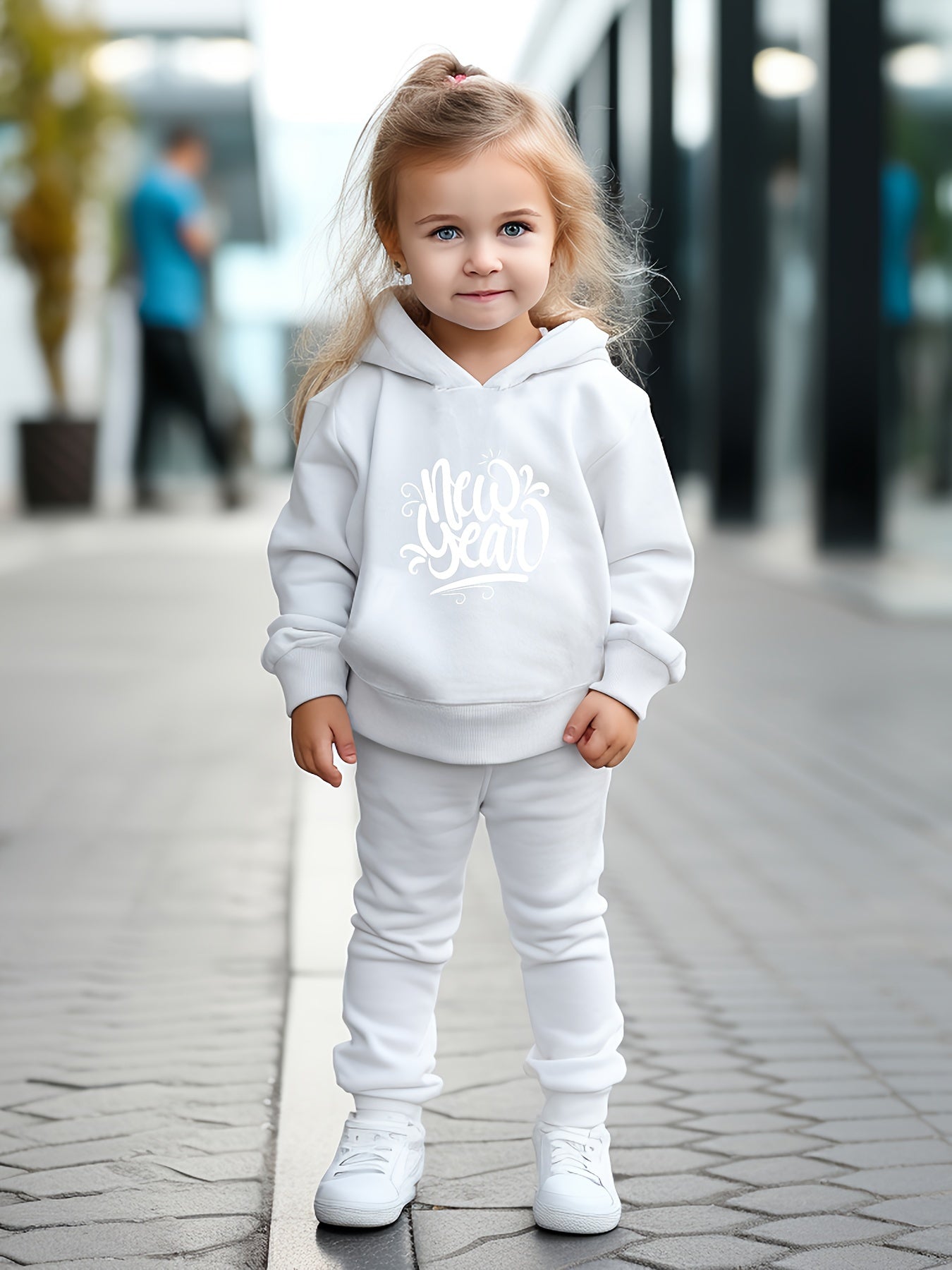 Creative YEAR Print Hoodies Pants Set For Girls Boys Spring Fall Sports Gift