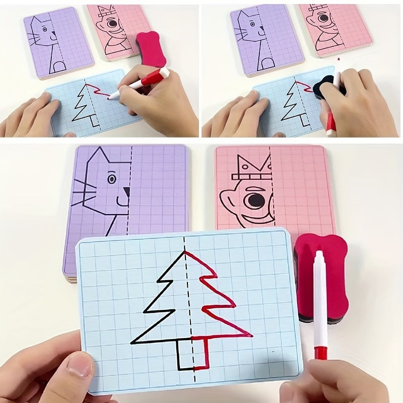 Cartoon Grid Symmetrical Drawing Graphics for Kids