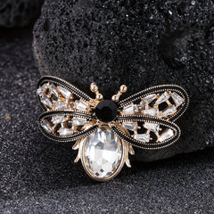 Emerald Rhinestone Bee Brooch Halloween Gift For Men