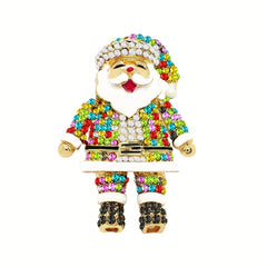Santa Claus Glitter Glowing Brooch for Men