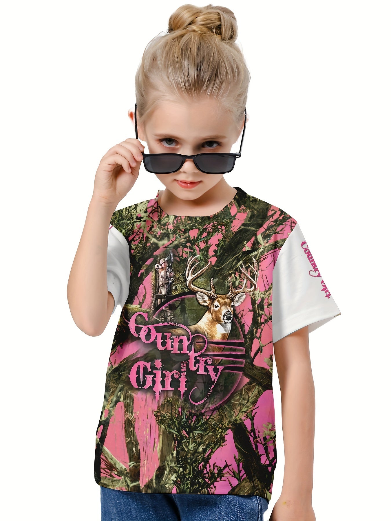 3D Forest Graphic T-Shirt Girl Casual Short Sleeve Tee Summer Clothes