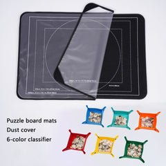 Foldable Puzzle Board Mat with Trays & Lid - 500/1000pc Storage