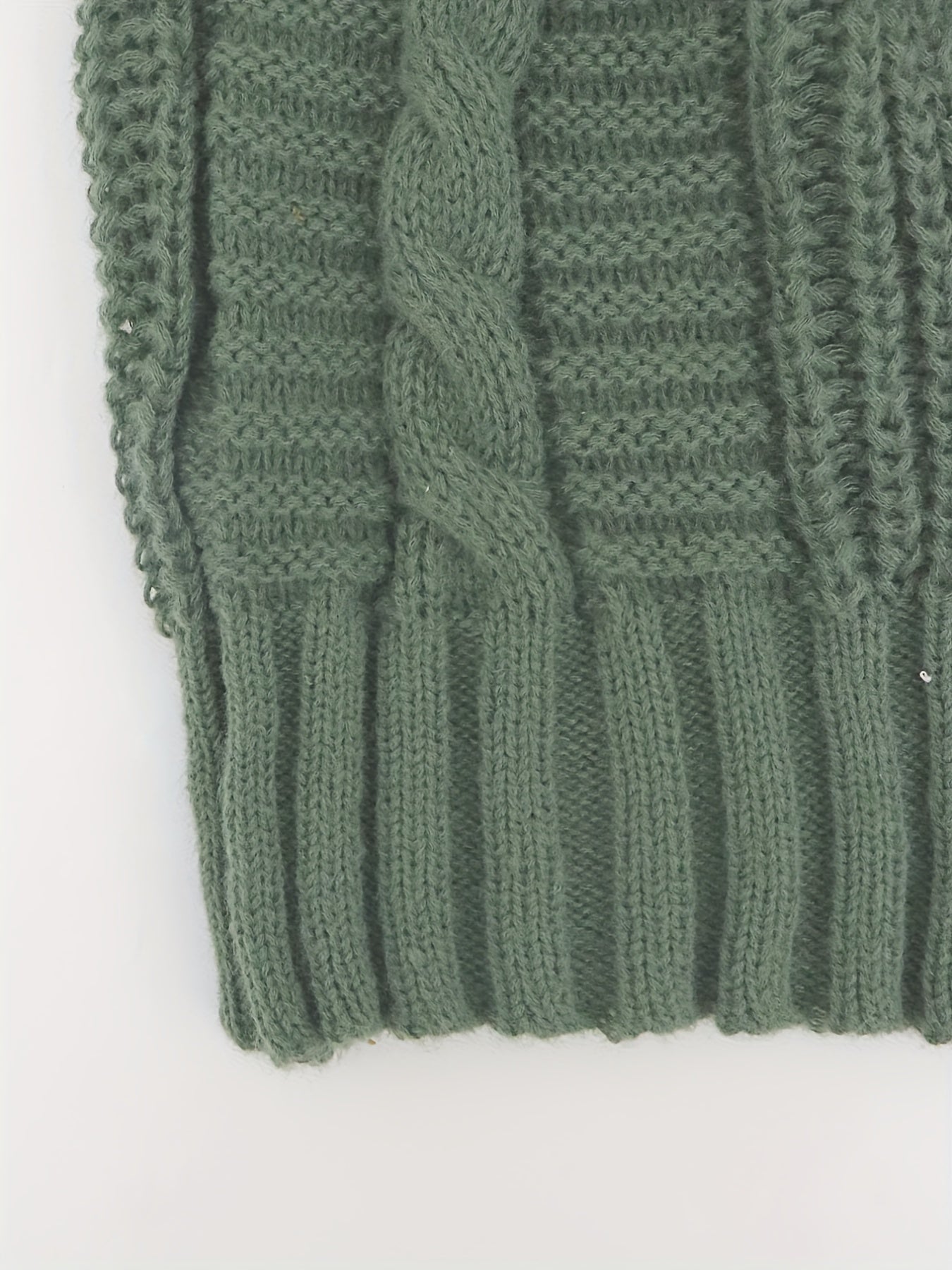  Solid Cable Button Cardigan