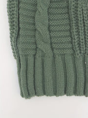  Solid Cable Button Cardigan