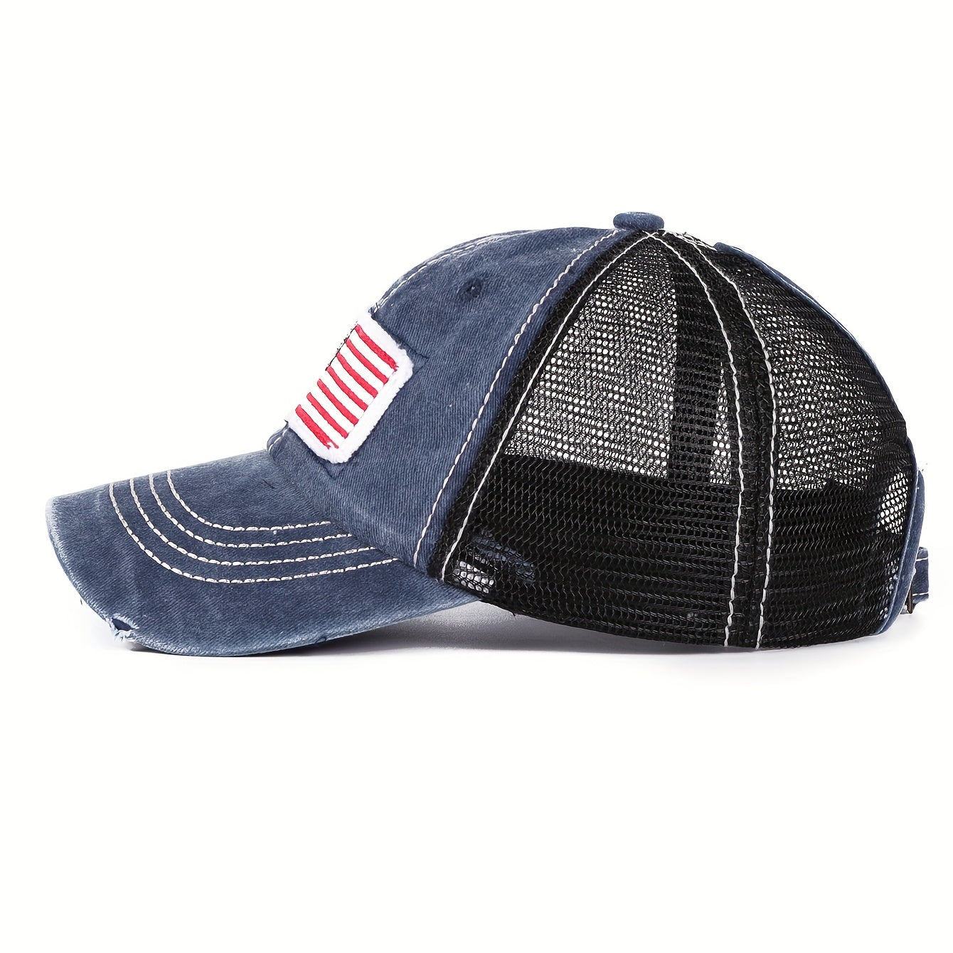 Distressed Trucker Hat Flag Patch Baseball Cap