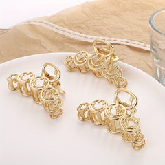 Vintage Smile Face Hair Claw Clip Strong Hold Alloy Hair Claw