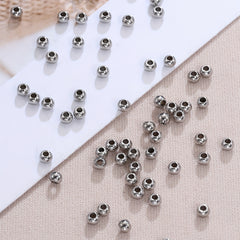 100pcs Stainless Steel Beads Big Hole Spacer Beads For Jewelry Making