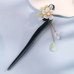 Chinese Style Flower Hairpin Wooden Hair Stick Ancient Costume Headwear