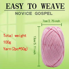2pcs Chunky Soft Yarn for Crochet Knitting Beginners 50g Roll