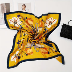 70cm Small Square Print Scarf Casual Neckerchief Women's Warm Shawl