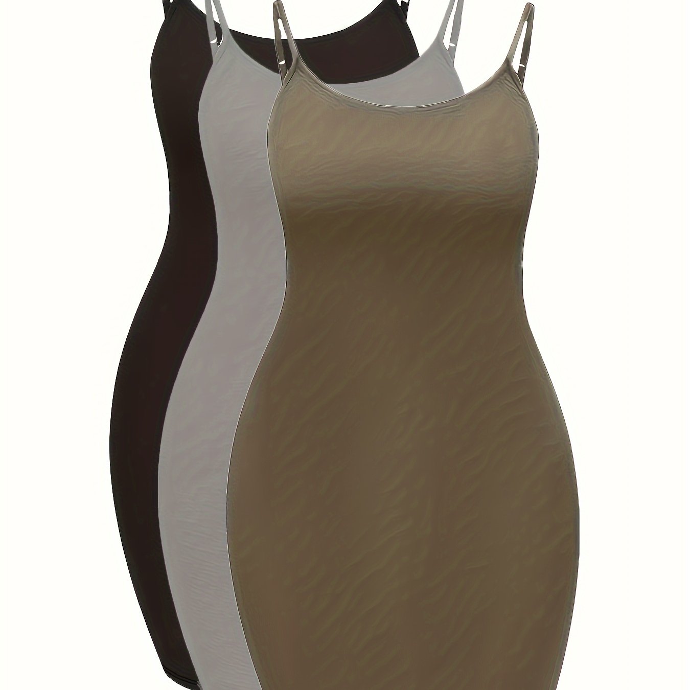 3 Pack Plus Size Sexy Bodycon Midi Dress Set