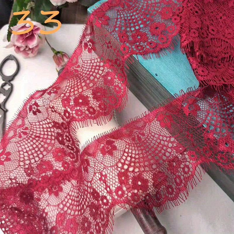 3M French Retro Eyelash Lace Fabric Floral Pattern Skirt Sleeves Underwear DIY