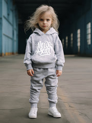 Creative YEAR Print Hoodies Pants Set For Girls Boys Spring Fall Sports Gift