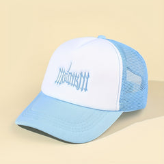 Gothic Embroidery Trucker Hat Couple Baseball Cap Unisex Hip Hop Adjustabl