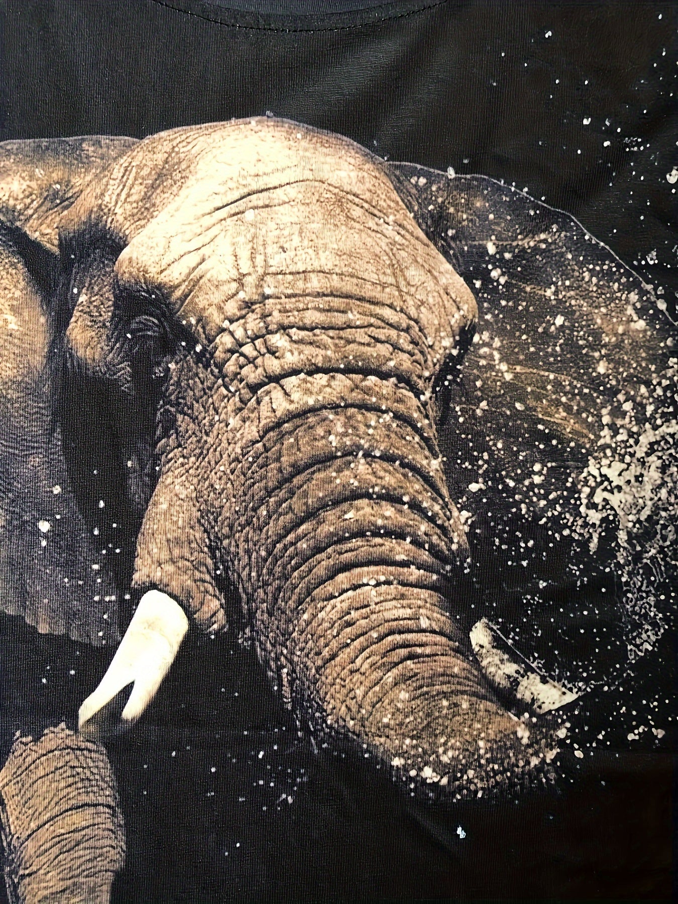 Elephant Pattern Print Men's Short Sleeve Comfy Graphic Tee