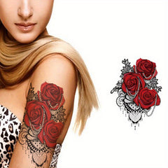 Flower Snake Lion Wolf Tattoo Sticker