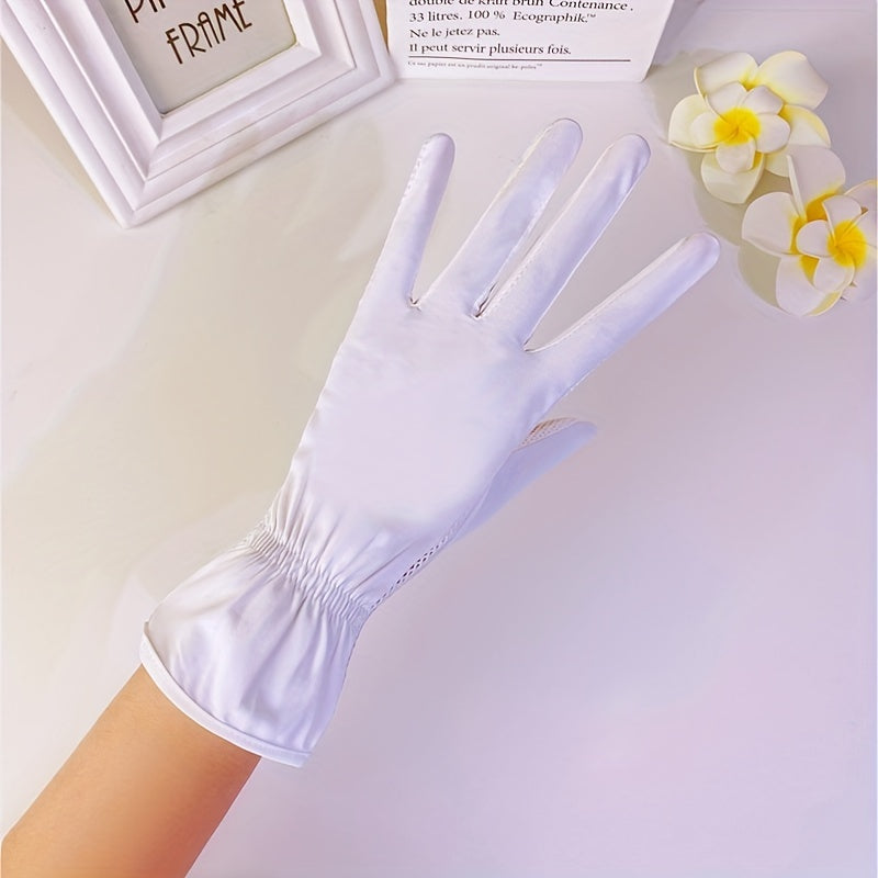 Mesh Breathable Elastic Gloves Thin Ice Silk Non-slip UV Protection