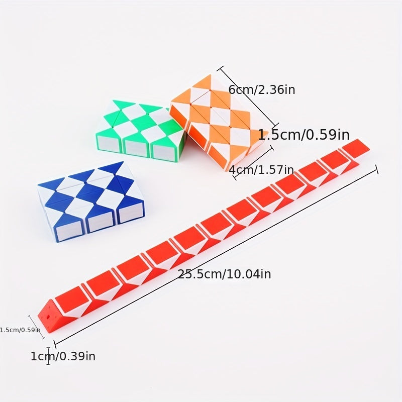 3D Magic Snake Ruler Transformable Puzzle Toy for Kids