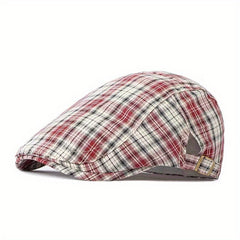 Checkered Light Thin Duckbill Hat Khaki Green Plaid Pullover Unisex Dad Hat
